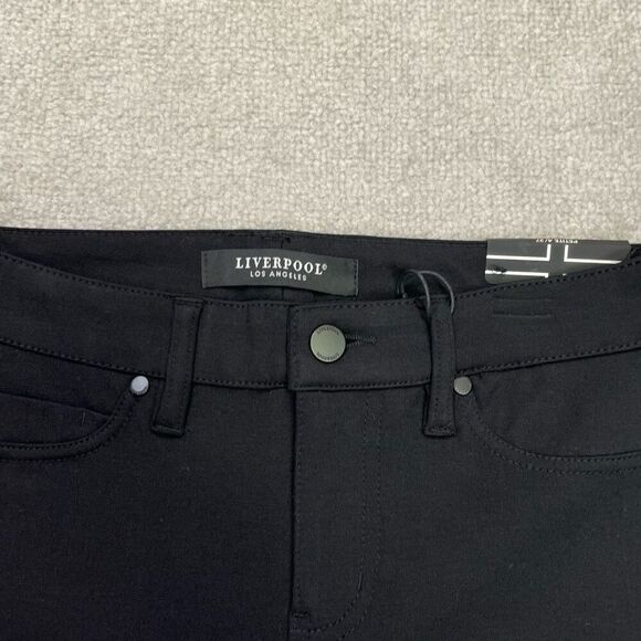 NWT Liverpool Womens Zip Fly Skinny Cropped Ankle Trouser Pants Black Size 4/27 - Picture 3 of 12